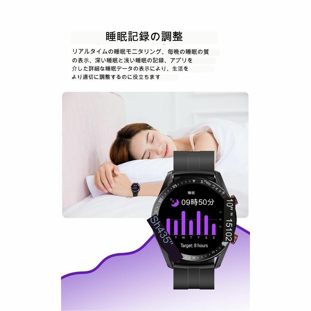 スマートウォッチ 本体 血圧 心拍数 歩数 心電図 通話機能 運動 オレンジ メンズの時計(腕時計(デジタル))の商品写真