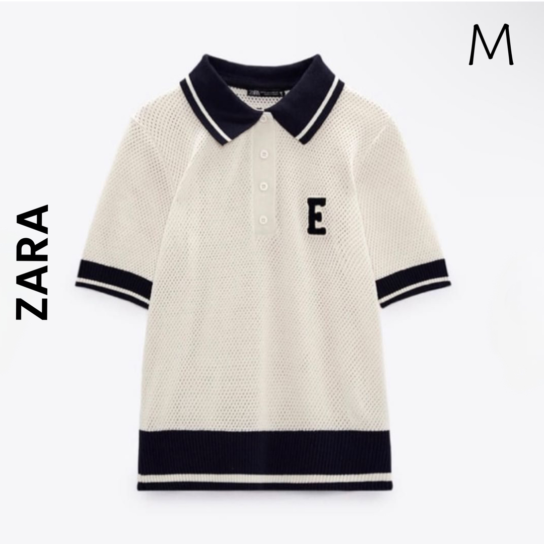 ZARA(ザラ)の【ZARA】M ポロシャツ ワッペン ベージュ ザラ レディースのトップス(ポロシャツ)の商品写真