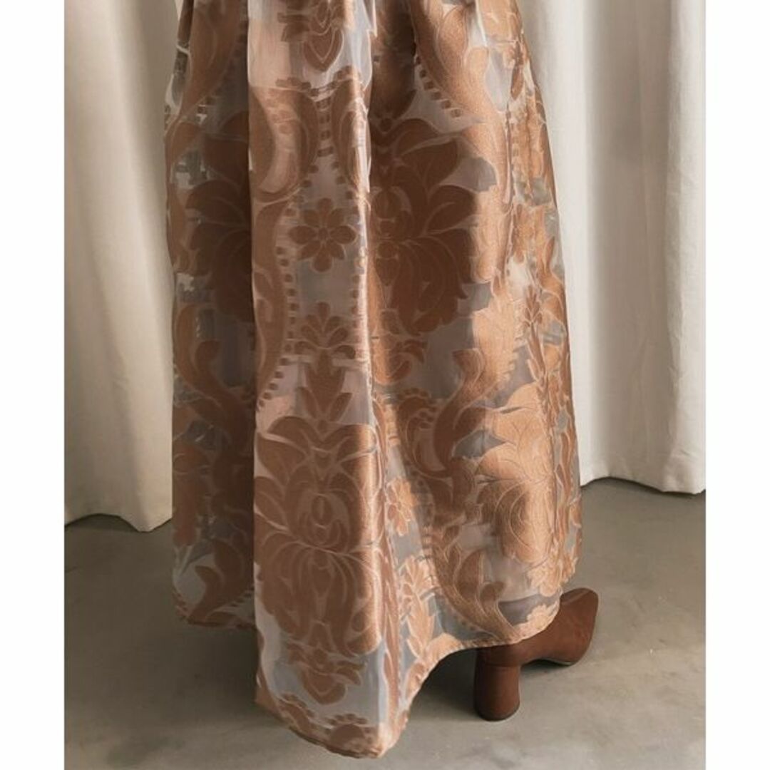 Ameri VINTAGE(アメリヴィンテージ)のアメリ　UND SHEER JACQUARD TUCK DRESS レディースのワンピース(ロングワンピース/マキシワンピース)の商品写真