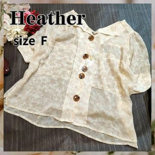 ヘザー(heather)のHeather【F】トップス　半袖　シャツ　花柄　透け感(シャツ/ブラウス(半袖/袖なし))