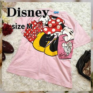 ディズニー(Disney)のDisney【M】トップス　半袖　Tシャツ　プリント　ピンク(Tシャツ(半袖/袖なし))