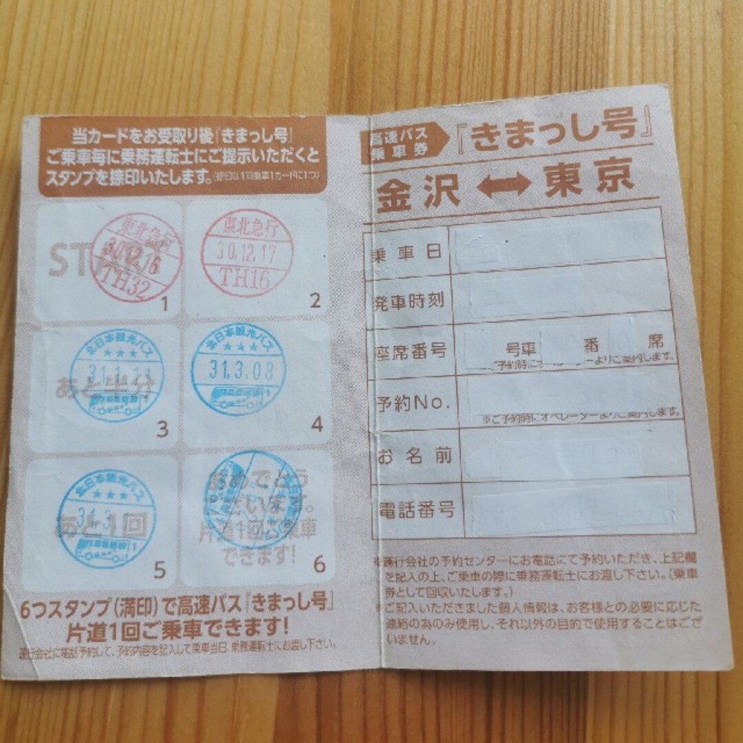 北日本観光バス・東北急行バス きまっし号(3列シート車)バス乗車券 チケットの乗車券/交通券(その他)の商品写真