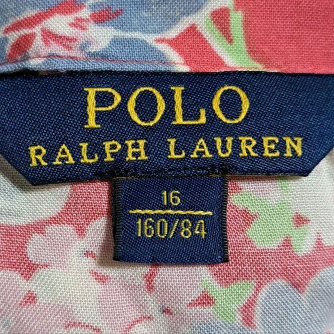 POLO RALPH LAUREN(ポロラルフローレン)の160 ポロラルフローレン チュニックワンピース ピンク 花柄 半袖 キッズ/ベビー/マタニティのキッズ服女の子用(90cm~)(ワンピース)の商品写真