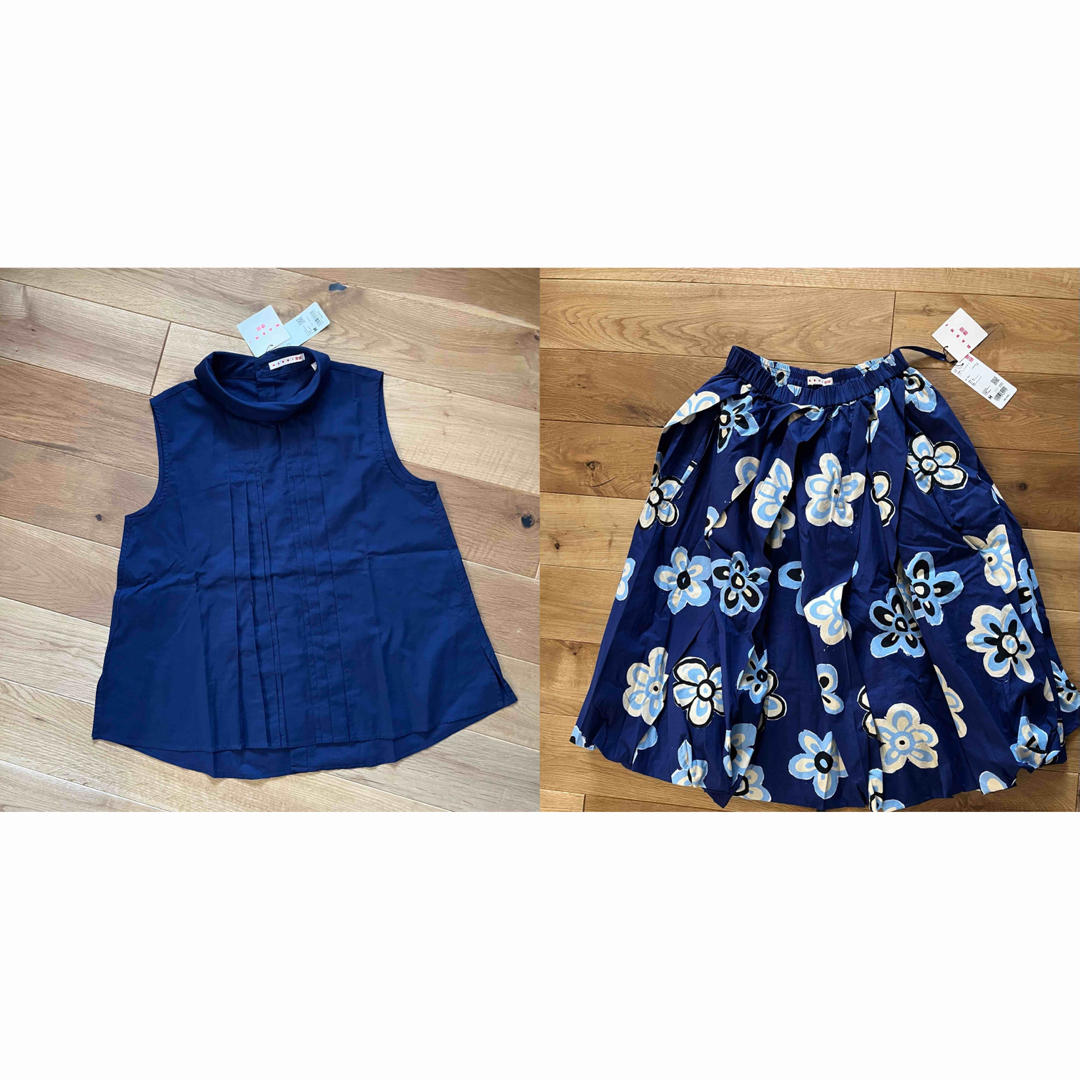 UNIQLO(ユニクロ)のUNIQLO×マルニ　未使用　ネイビーセット　M レディースのトップス(シャツ/ブラウス(半袖/袖なし))の商品写真