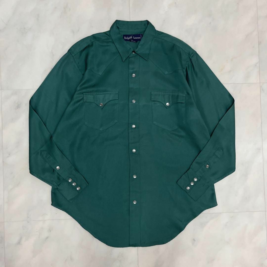 90s Ralph Lauren ラルフローレン ウエスタンシャツ レーヨン