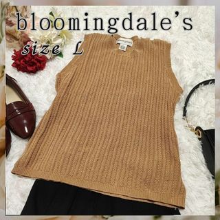 bloomingdale's【L】ノースリーブ　トップス　シャツ　ベージュ(ニット/セーター)