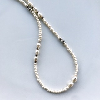 beads necklace＊simple beige(ネックレス)