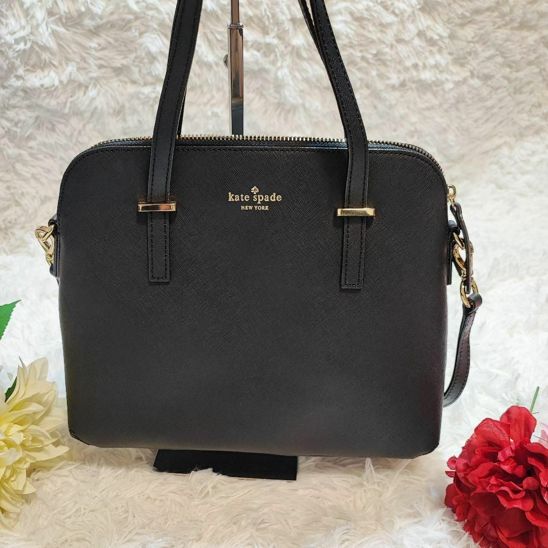 美品 KATESPADE ケイトスペード ショルダーバッグ レザー ブラック 黒