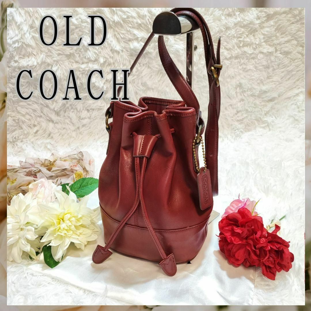 OLD COACH コーチ グラブタン レザー 巾着型 ショルダー バッグ