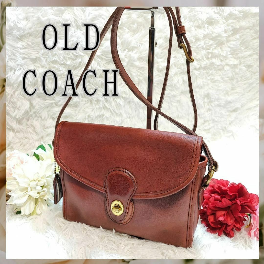 19㎝横幅COACH オールドコーチ　ショルダーバッグ　ターンロック　ブラウン