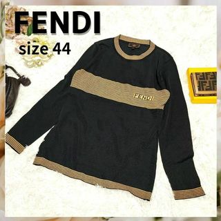 フェンディ(FENDI)のFENDI【44】フェンディ　トップス　長袖シャツ　ネイビー　イエロー(Tシャツ/カットソー(七分/長袖))