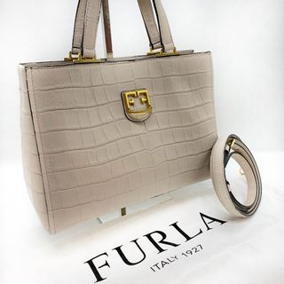 値下22時まで‼️A4 FURLA フルラ2way ショルダー　バッグ　ベージュ