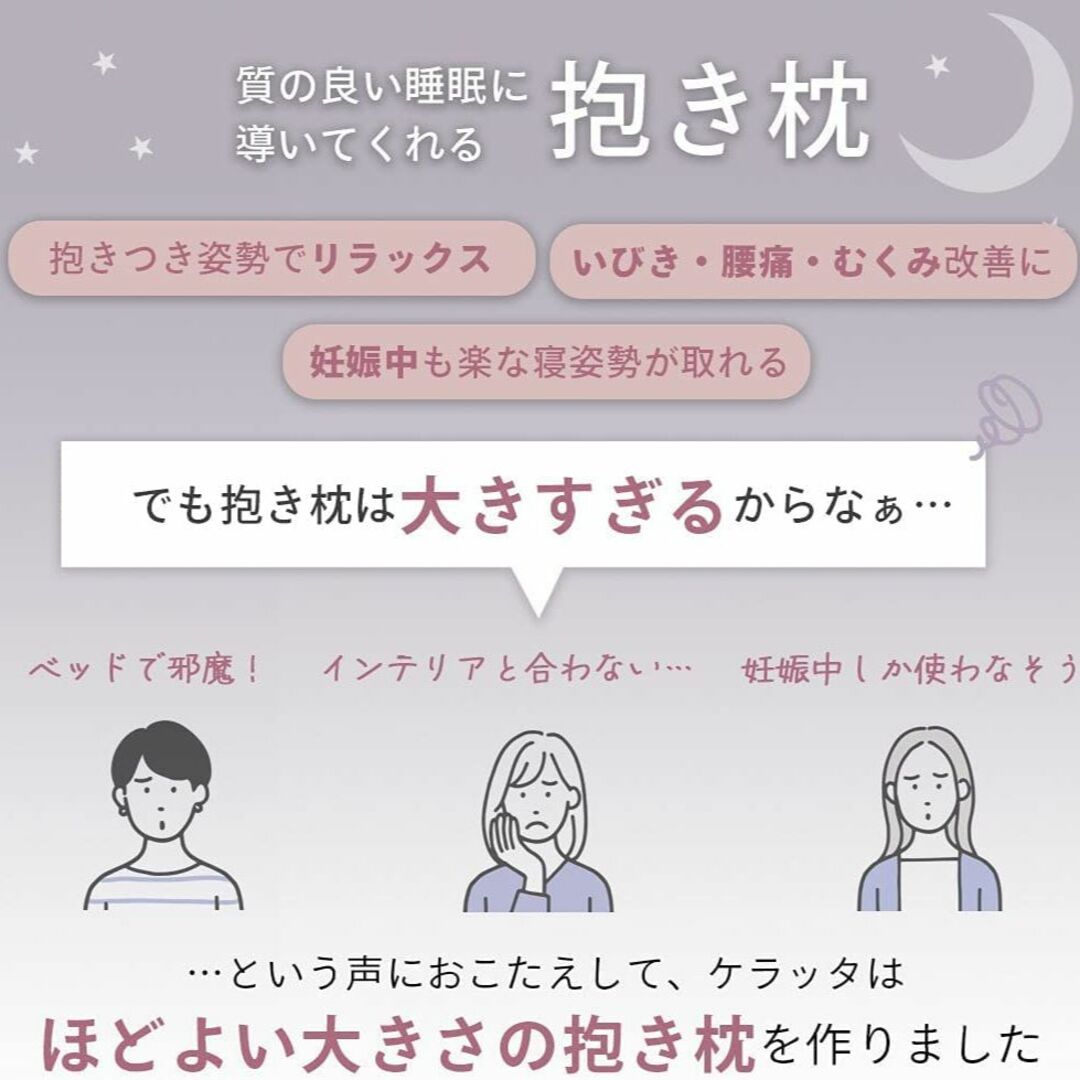 【数量限定】ケラッタ イブル 抱き枕 妊婦 洗える クッション 邪魔にならない 6