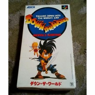 動作確認動ダウンザワールド　スーパーファミコンソフト激レア箱説明書シールケース有(家庭用ゲームソフト)