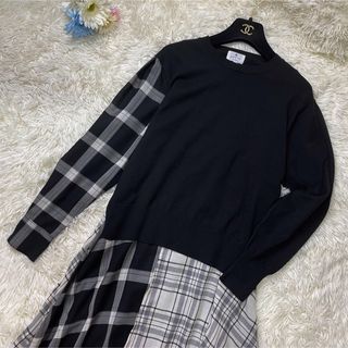 新品タグ付♡ランバンオンブルー 変形 2way ニット コンビ ワンピース