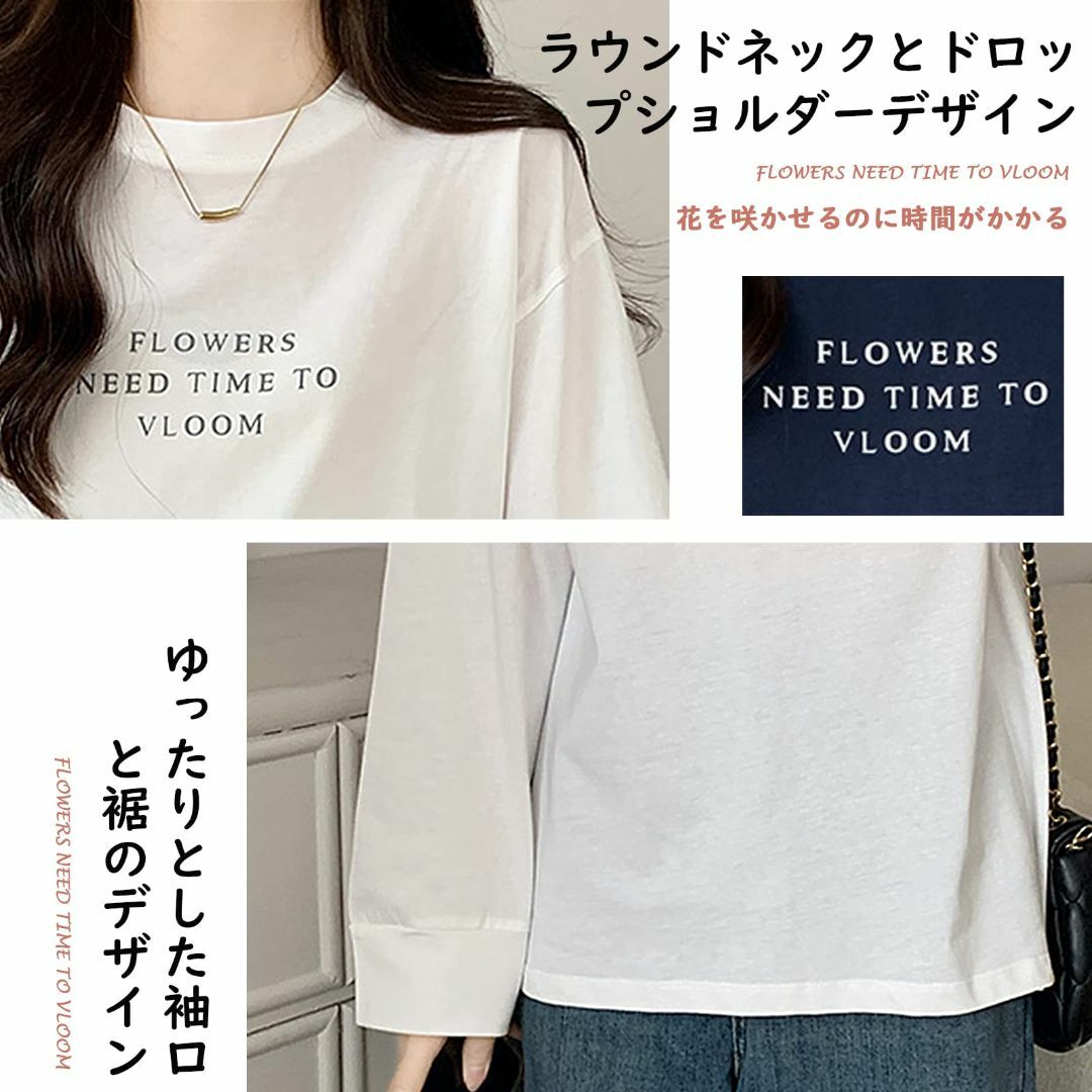 [KumiModa] Tシャツ レディース プリント トップス クルーネック 体 3