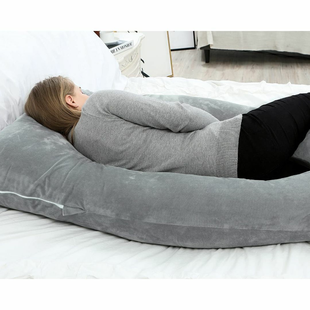 【色: ダックグレー】Meiz 抱き枕 だきまくら 腰枕 妊婦 妊娠 クッション