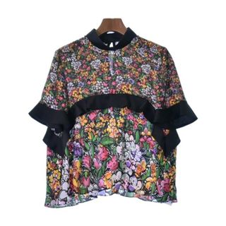 サカイ(sacai)のsacai サカイ ブラウス 2(M位) 黒x緑xピンク等(花柄) 【古着】【中古】(シャツ/ブラウス(長袖/七分))