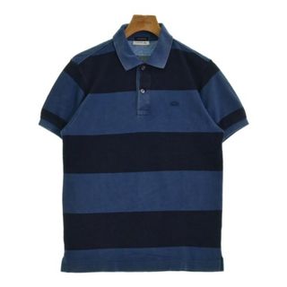 ラコステ(LACOSTE)のLACOSTE ラコステ ポロシャツ 3(M位) 青x紺(ボーダー) 【古着】【中古】(ポロシャツ)