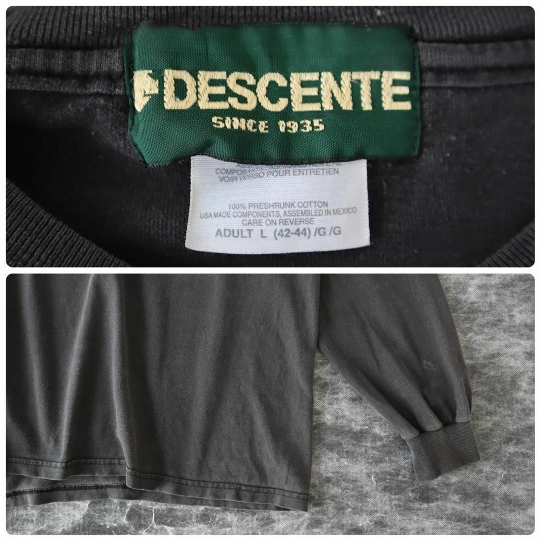 DESCENTE(デサント)の【DESCENTE】80s デサント プリント 長袖 Tシャツ チャコール L メンズのトップス(Tシャツ/カットソー(七分/長袖))の商品写真