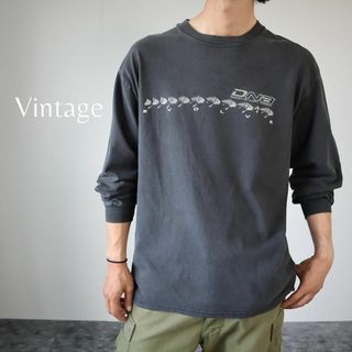 デサント(DESCENTE)の【DESCENTE】80s デサント プリント 長袖 Tシャツ チャコール L(Tシャツ/カットソー(七分/長袖))