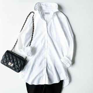 ドゥーズィエムクラス(DEUXIEME CLASSE)の美品✨ ドゥーズィエムクラス ワイヤーwash シャツ コットン ホワイト(シャツ/ブラウス(長袖/七分))