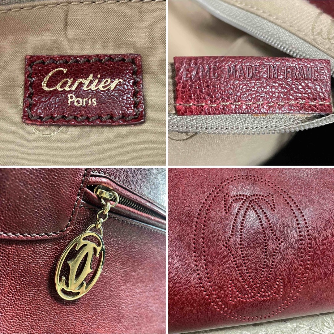 Cartier カルティエ マルチェロ ハンドバッグ ボルドー ギャラ付き ...