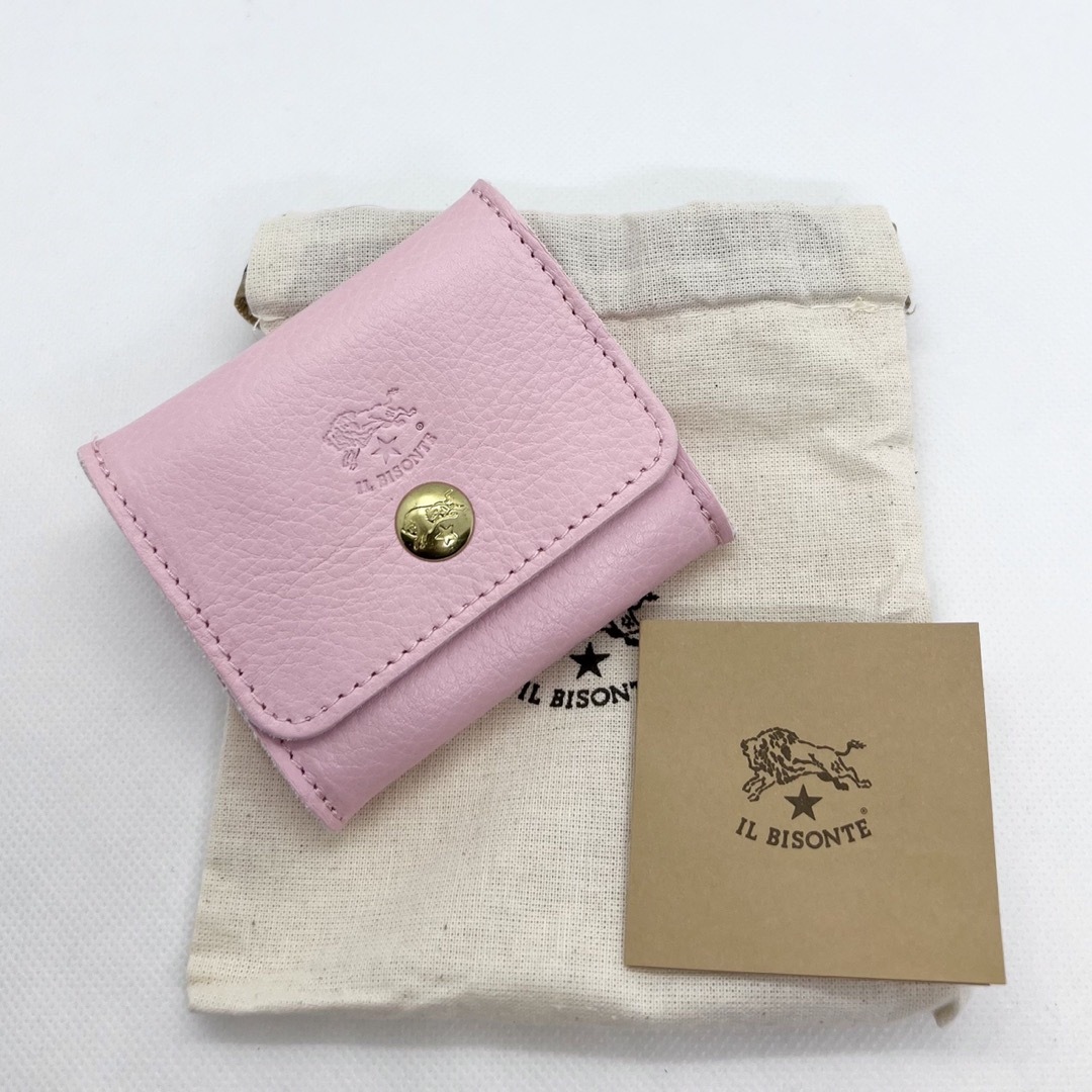 【美品】ILBISONTE　カードケース　ピンク　コンパクトサイズ