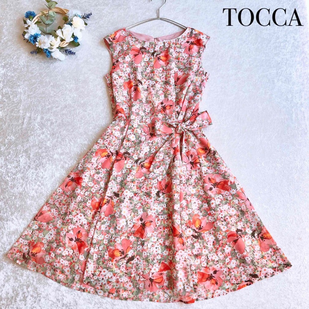 極美品♡TOCCA トッカ　膝丈ワンピース　花柄　フレアスカート　00　日本製