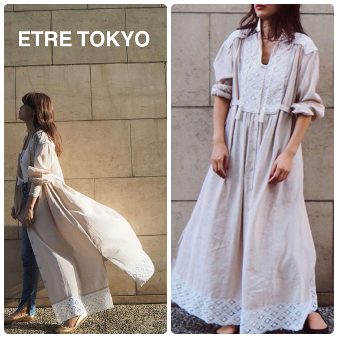 ETRE TOKYO リンクルレース　キーホールネック　ロングワンピース | フリマアプリ ラクマ