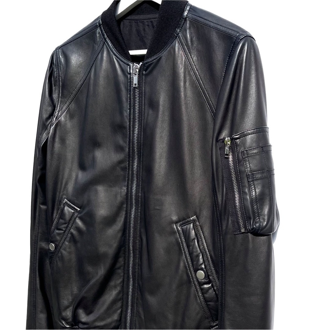 美品 RICK OWENS 17AW LEATHER RAGLAN BOMBER