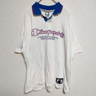 チャンピオン(Champion)の【Champion チャンピオン】ロゴプリントポロシャツ（L）80s 90s(ポロシャツ)