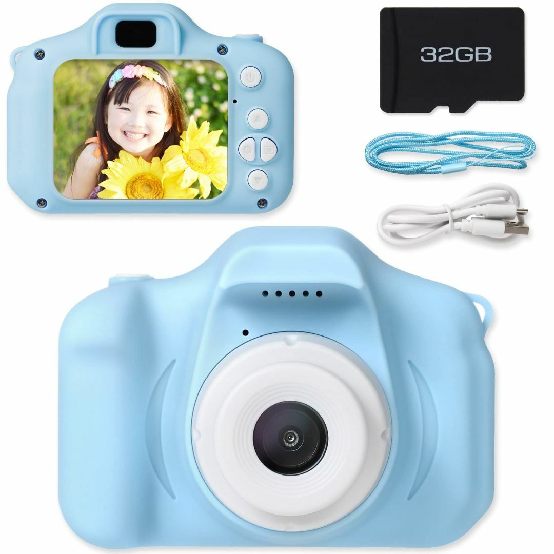 カメラ【色: ブルー】TREXIO キッズカメラ トイカメラ 子供用 カメラ 子ども
