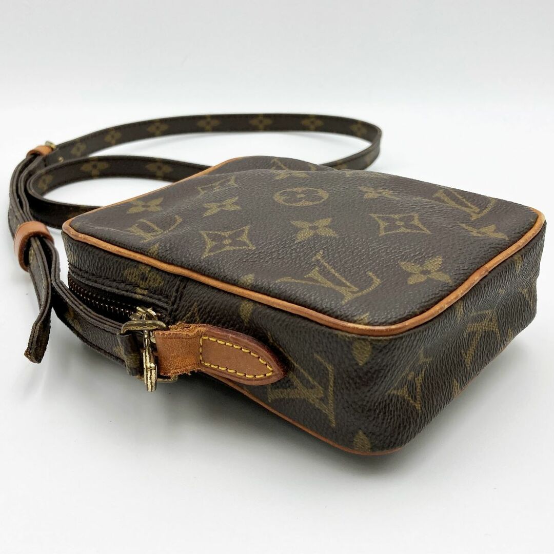 中美品 LOUIS VUITTON ルイ・ヴィトン ベタ無し ミニ ダヌーブ モノグラム ショルダーバッグ 斜め掛け バッグ ブラウン PVC レディース メンズ M45268 USED 6