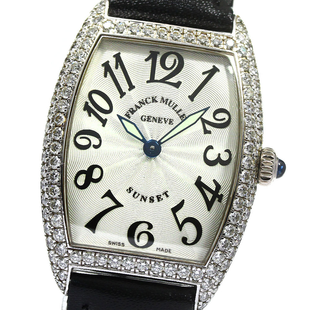 【FRANCK MULLER】フランクミュラー サンセット K18PG アフターダイヤ 1752QZ クォーツ レディース_736483【ev15】