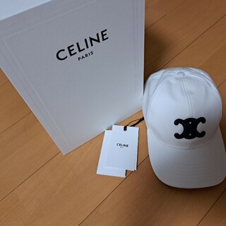 セリーヌ　CELINE  キャップ　帽子　トリオンフ　刺繍　白　ホワイト　新品☆