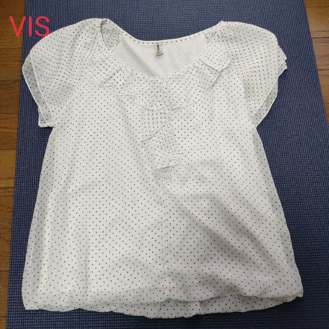 ViS(ヴィス)のVIS ビス　ブラウス　ドット　シフォン レディースのトップス(シャツ/ブラウス(半袖/袖なし))の商品写真
