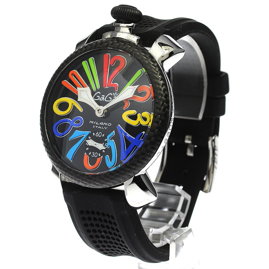 ガガミラノ マヌアーレ 48mm 手巻き メンズ腕時計 美品 カーボン 美 ガガミラノ マヌアーレ 48mm 手巻き メンズ腕時計 美品 カーボン 美