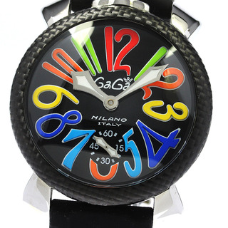 ガガミラノ(GaGa MILANO)のガガミラノ GaGa MILANO 5015.01S マヌアーレ48MM カーボン 手巻き メンズ 良品 _767893(腕時計(アナログ))