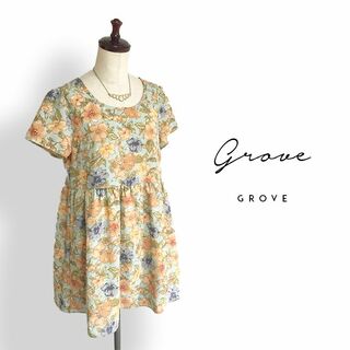 グローブ(grove)のglove☆夏物フラワーエンパイア半袖ブラウス(シャツ/ブラウス(半袖/袖なし))
