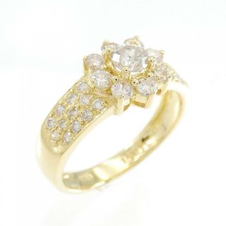 K18YG フラワー ダイヤモンド リング 1.00CT(リング(指輪))