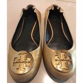 トリーバーチ(Tory Burch)のトリーバーチ　バレエシューズゴールド6.5サイズ(バレエシューズ)