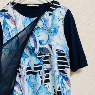 アートヴィンテージ(ART VINTAGE)の一点物　イタリア製 Maria Flodi レイヤードデザインカットソー(Tシャツ/カットソー(半袖/袖なし))