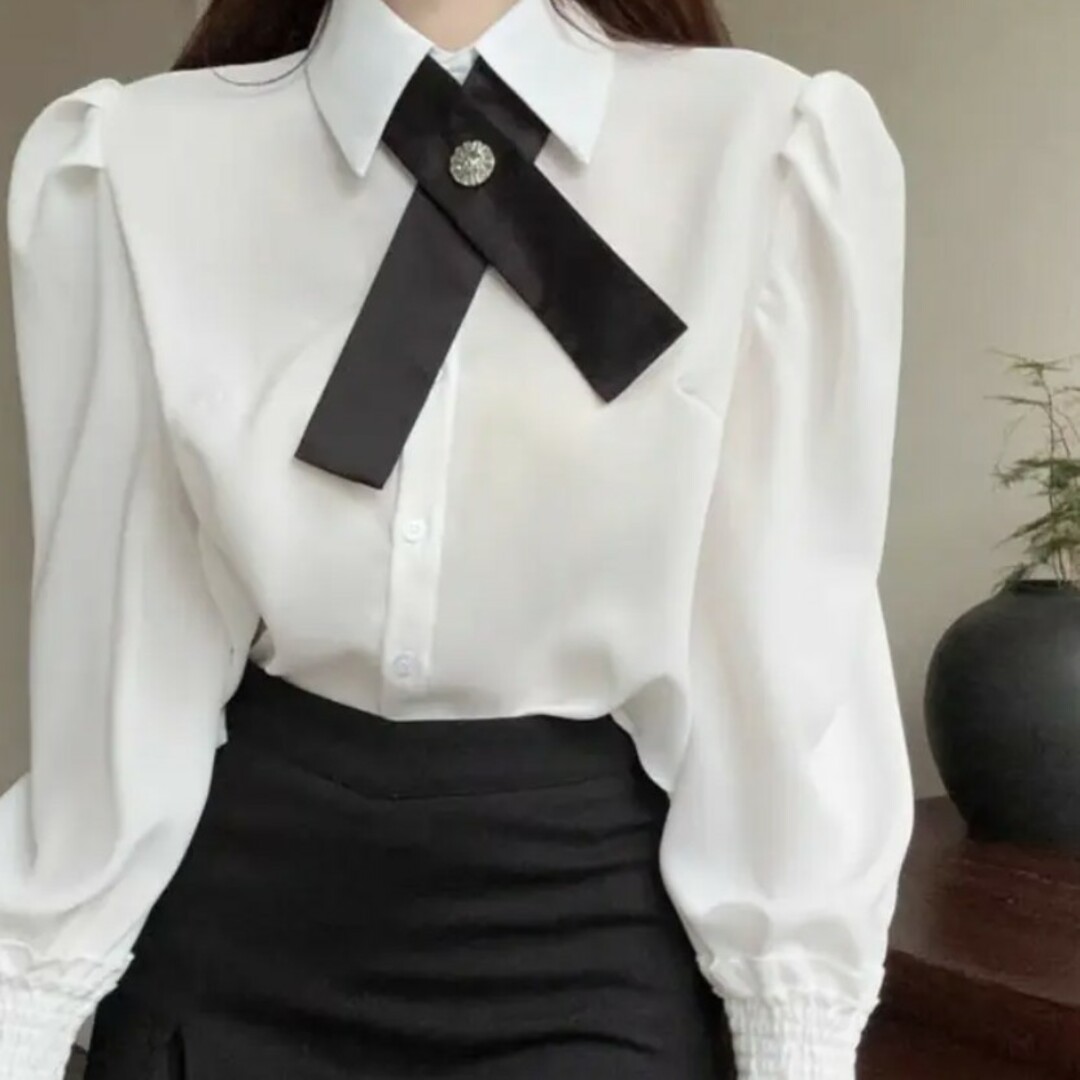 classical tie blouse