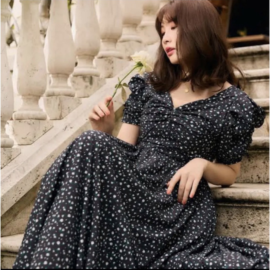 Her lip to(ハーリップトゥ)のHer lip to roseraie long dress ブラック レディースのワンピース(ロングワンピース/マキシワンピース)の商品写真