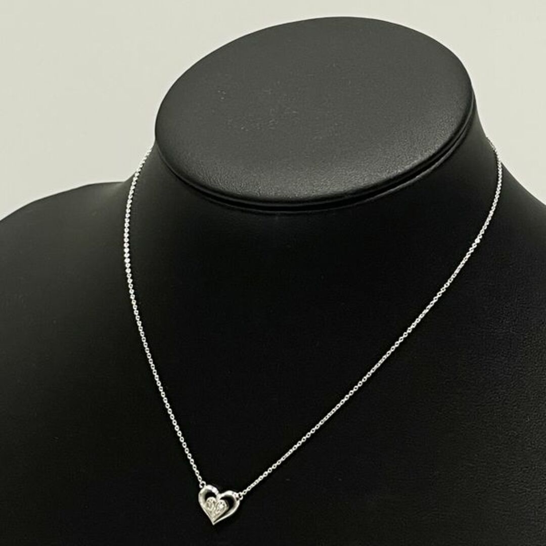 STAR JEWELRY(スタージュエリー)のSTAR JEWELRY ハートモチーフ ダイヤ 0.04ct ネックレス K18WG レディースのアクセサリー(ネックレス)の商品写真