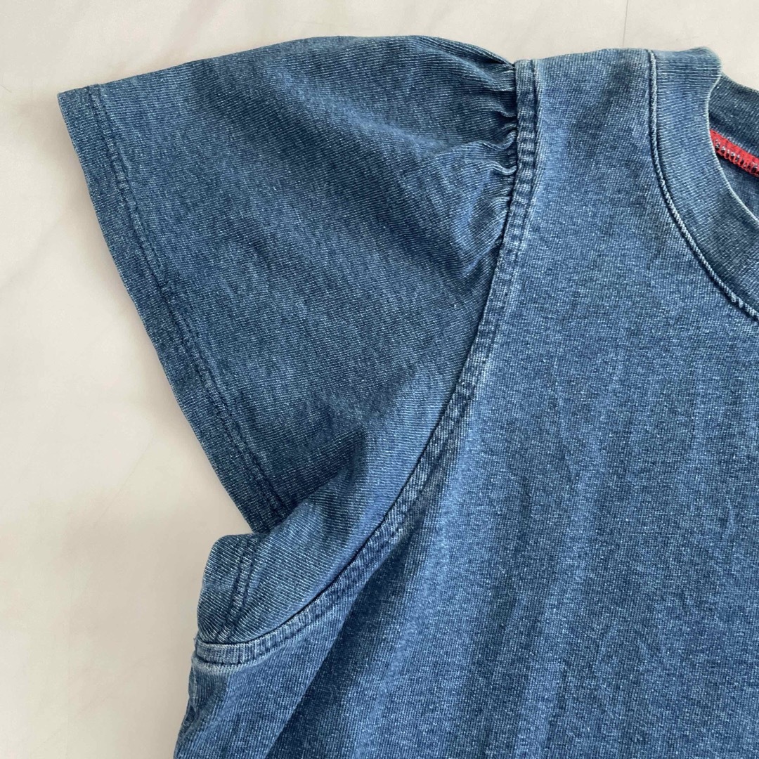 BEAMS(ビームス)のBEAMデニム風薄手フリルTシャツ レディースのトップス(Tシャツ(半袖/袖なし))の商品写真