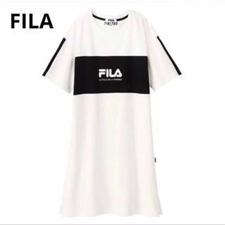 フィラ(FILA)のフィラ【FILA】モノトーン配色Tシャツワンピ(ロングワンピース/マキシワンピース)