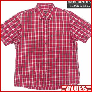 バーバリーブラックレーベル(BURBERRY BLACK LABEL)の廃盤 バーバリーブラックレーベル チェックシャツ L メンズ 半袖 JJ519(Tシャツ/カットソー(七分/長袖))