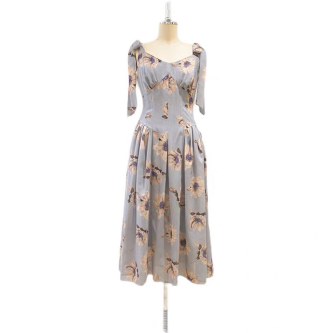 【新品】Sunflower-Printed Midi Dress 1